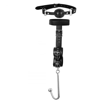 2 in 1 Leather Sex Bondage Set BDSM Anal Hook with Ball Gag Anal Trainer Role Play Butt Plug Fetish Slave Sex Toys for Woman Man