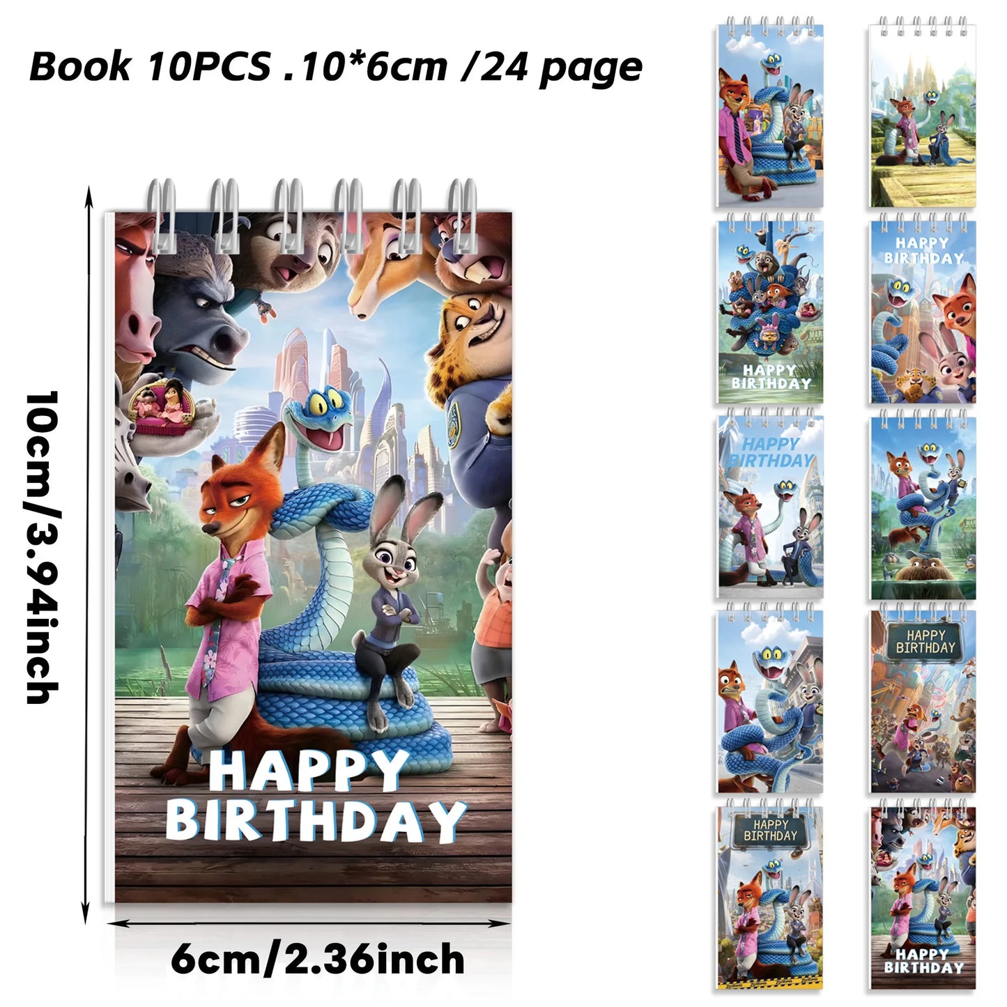 NEW Zootopia Party Favor Zootopia 2 Birthday Decoration Judy Nick Gary Party Supplies Zootropolis Coil Notebook Box Bag Card Kid