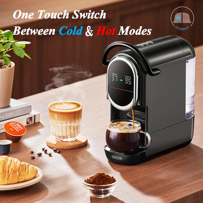 CAFELFFE 4in1 Capsule Coffee Machine Hot/Cold Multiple Espresso Cafetera Cappuccino Coffee Maker Dolce Gusto Nespresso Powder 19