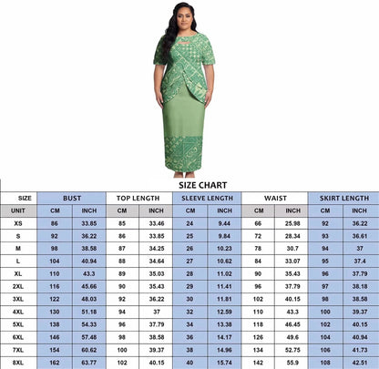2026 New Arrival Polynesian Tribal Print Maxi Dress for Women Custom Tonga Puletasi Dress Samoan Round Neck Long Dress Two Piece