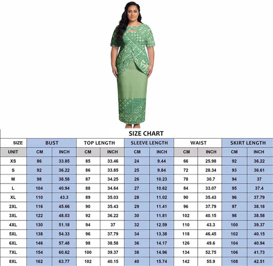 2026 New Arrival Polynesian Tribal Print Maxi Dress for Women Custom Tonga Puletasi Dress Samoan Round Neck Long Dress Two Piece