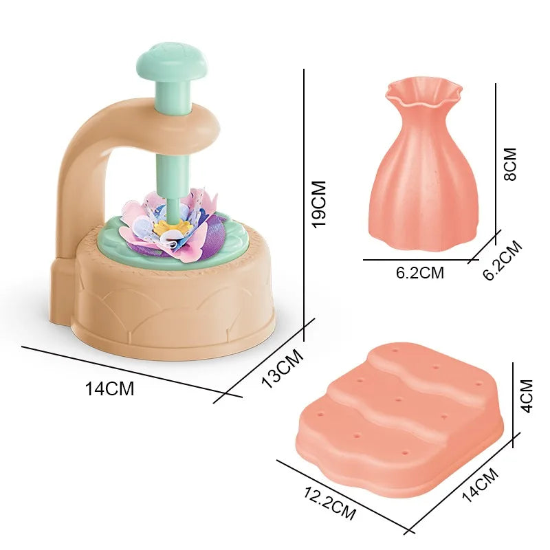 Kids Flower Craft Kit with Press Machine Art Craft Toys for Children Gift