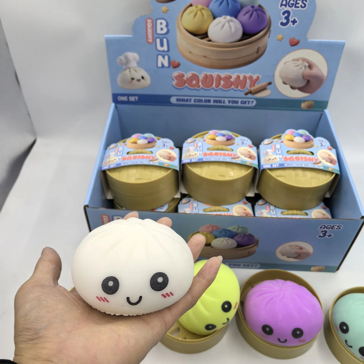 In stock hot sales 6 Cm Giant Dumpling 4 Inch Dumpling Stress Bun Anxiety Soft Decompression Dough For Adults Skateboard