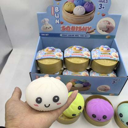 In stock hot sales 6 Cm Giant Dumpling 4 Inch Dumpling Stress Bun Anxiety Soft Decompression Dough For Adults Skateboard