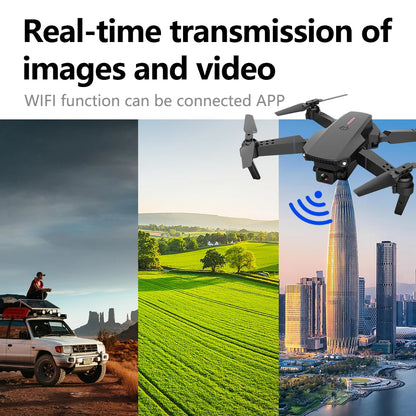 E88 Mini Drone UAV 360-Degree Rotating Folding WiFi Remote Control Aerial Photography Quadcopter Toy Helicopter One-Click New