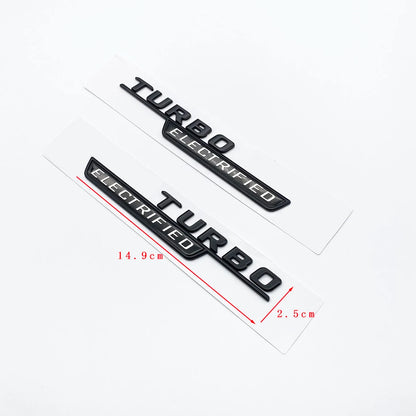 New Style TURBO ELECTRIFIED Letters Badge Car Tail Rear Trunk Tail Door Emblem Sticker For C43 Series