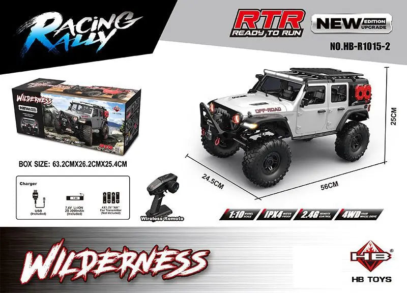 New 1/10 HB R1011 RTR Remote Control Vehicle 2.4G Full Proportional Rock Crawler LED Light 4WD Off-Road Climbing Car Toys Gifts