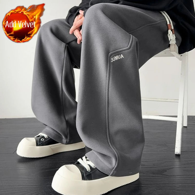 Men's Winter Thermal Fleece Joggers Windproof Thick Casual Pants Plus Size Warm Sports Sweatpants for Cold Weather