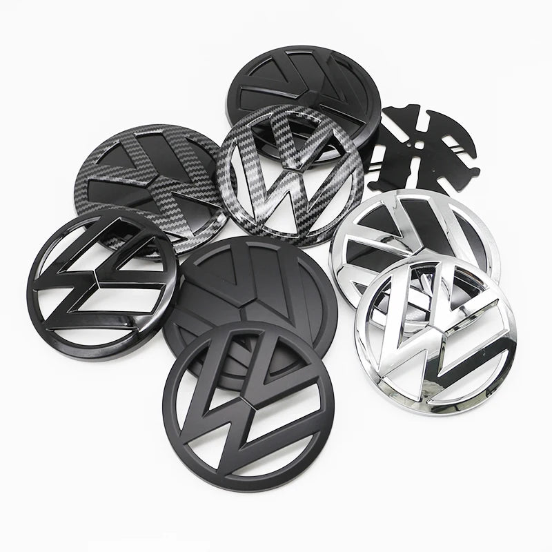 1Pc For Volkswagen Polo Car Emblem Logo With VW Polo 2014 2015 2016 2017 2018 Car Logo 122mm Front Bonnet Hood 110mm Rear Trunk