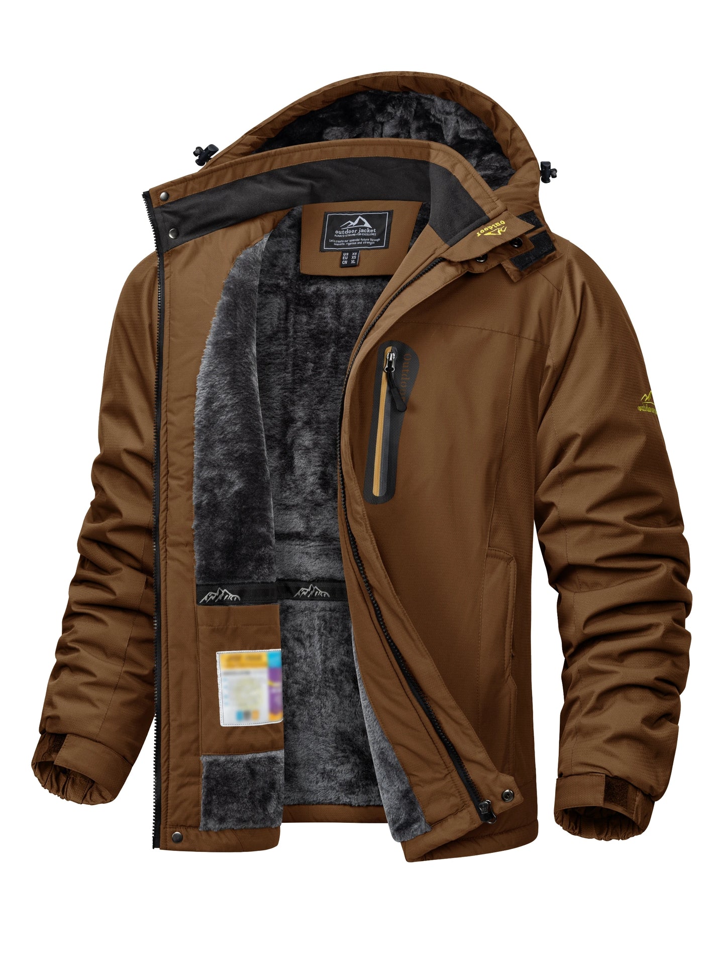TACVASEN Winter Heavyweight Fleece Lined Parka Waterproof Men Ski Snowboard Jackets Windproof Removable Hoodie Coats Windbreaker