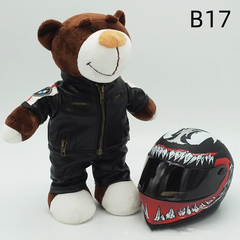 Kawaii helmet and teddy bear motorcycle decorations cute anime filled soft plush toys as gifts for friends during holidays
