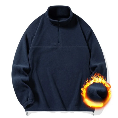 2025 New Style Stand Collar Sweater Half Zipper Pullover Long Sleeve Polar Fleece Men's Autumn And Winter Thick Base Warm