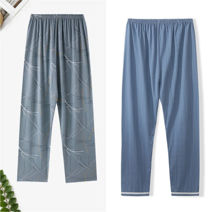 Pajama Pants Men's Spring and Autum Trousers Casual Trousers Autum and Winter Thin Home Trousers Long Loose Home Trousers