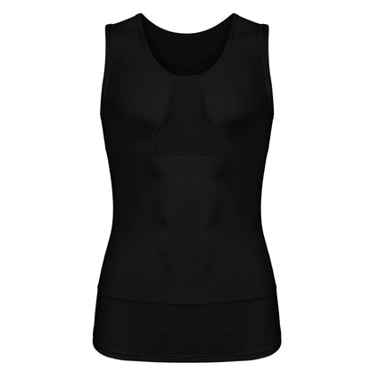 S-4XL Men's Slim Waist Shaper Vest Abdomen Sleeveless Top with Breathable Mesh Sportswear Fitness Black Nylon Cool Comfortable