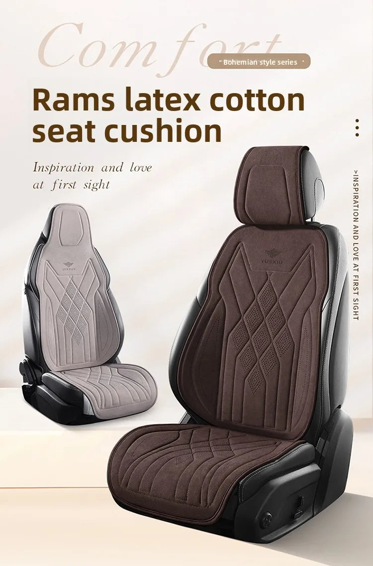Perforated Suede Seat Cover Universal Four Seasons Cars Seats Covers Breathable Seat Non-slip Luxury Car Rams Latex Seat Cover