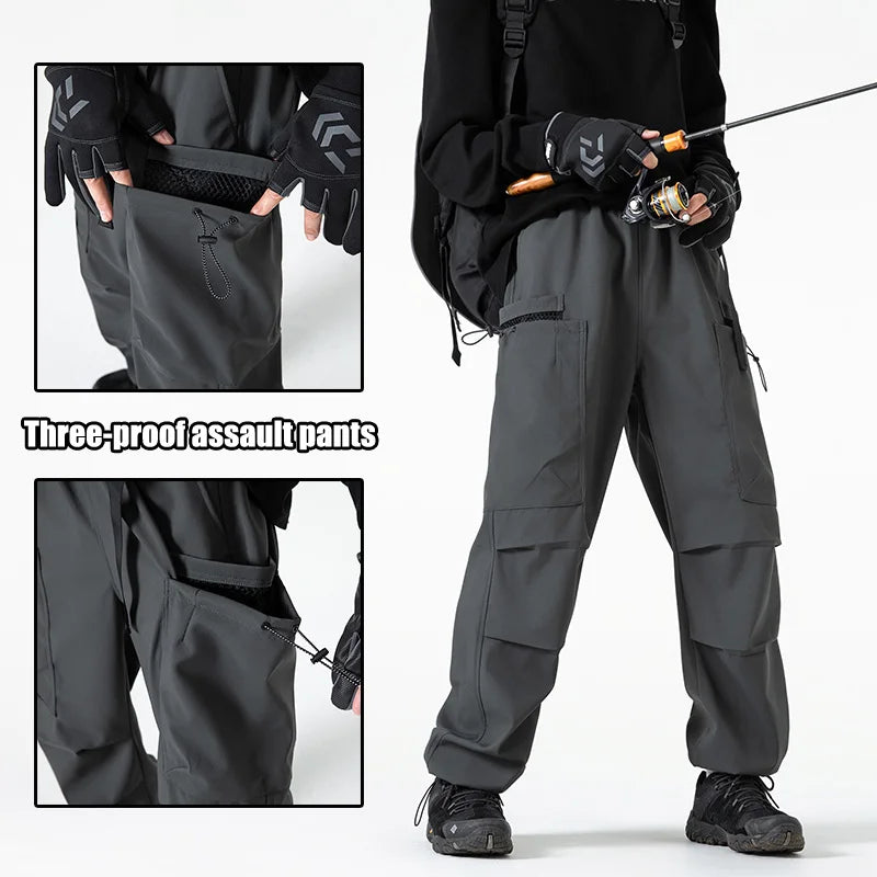 Men's Trousers Autumn Cargo Pant Camouflage Pants American Style Pants Windproof Waterproof Casual Outdoor Hiking Trousers Male
