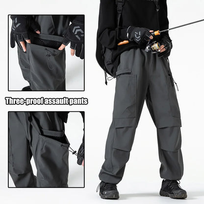Men's Trousers Autumn Cargo Pant Camouflage Pants American Style Pants Windproof Waterproof Casual Outdoor Hiking Trousers Male