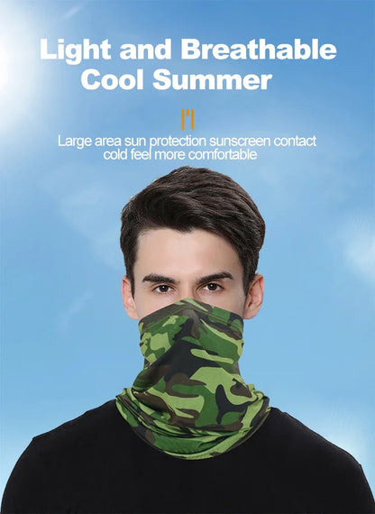 Cycling Face Mask Absorb Sweat Breathable Fishing Training Sport UV Face Scarf Neck Gaiter Summer Bicycle Face Bandana Head Band