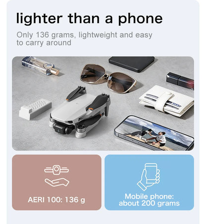 NEW Aeri100 VR Drone 1:1 Scale Aerodynamic Design 8K 1080P HD Camera Remote Control Brushless 360° Obstacle Avoidance Flying Toy