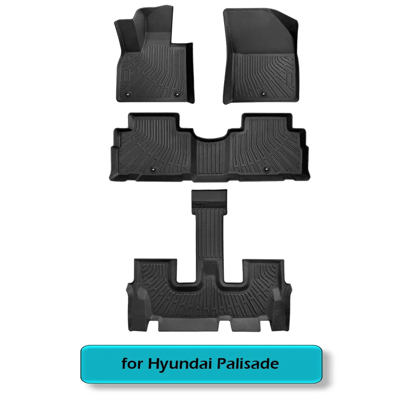 Floor Mats for 2020 - 2024 Hyundai Palisade Trunk Mat with Backrest Mat TPE Waterproof All Weather Protector Cargo Liner