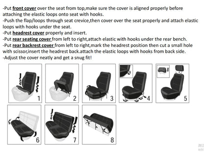 AUTO PLUS Sports Universal Polyester Car Seat Cover Set Fit Most Car Plain Fabric Bicolor Stylish Car Accessories Seat Protector