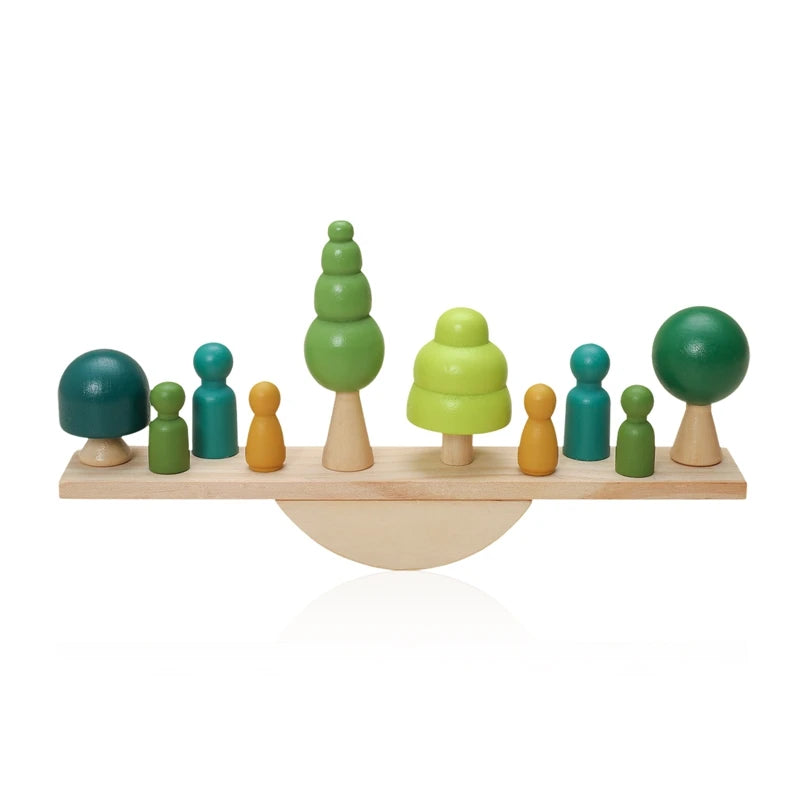 Puzzles Educational Game Montessori Baby Balance Beam Game Toys for Children Nordic Style Wooden Building Blocks Toys for Kids