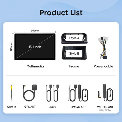 Ainavi 13.1 Inch For Toyota Corolla E210 2019 2020 2022 2023 2025 Car Radio Wireless Carplay Android Auto Car Multimedia Player