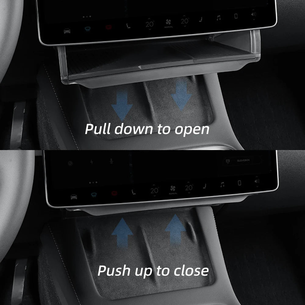 For Tesla Model Y Juniper 2026 Model 3 Highland 2025 Under-Screen Hidden Storage Box Behind Screen Center Console Organizer Case