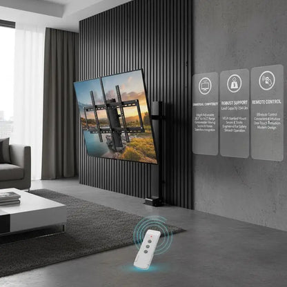TV Raising Stand 35" Stroke for Home Theater Office Conference Room, Remote Control Height Adjustable 28.7-64.2" Fit 32-65" Screen Load Capacity 154 Lbs