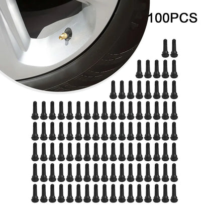 100 Pcs Rubber Valves Tyre Rubber Valve TR413 Tubeless Car Wheel Tire Valve Stems With Cap Dust Cap For Car Motorcycle ATV