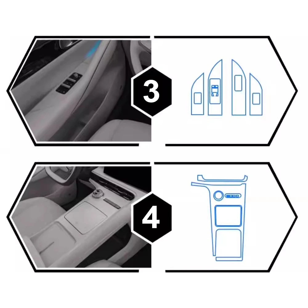Transparent TPU Protective TPU Film for GEELY EX5 E5 2025 Car Interior Central Control Navigation Panel Pre-cut PPF Sticker