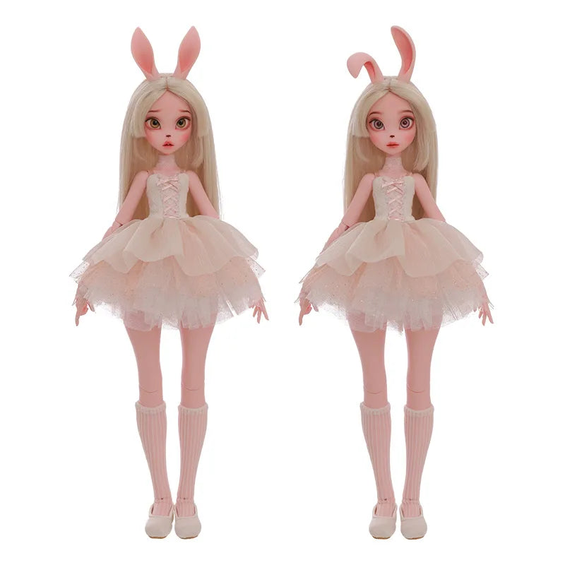 1/4 BJD Doll Kacey Upright And Floppy Ears  Cute Bunny Toys Pure Handicraft Art Ball Jointed Doll