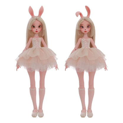 1/4 BJD Doll Kacey Upright And Floppy Ears  Cute Bunny Toys Pure Handicraft Art Ball Jointed Doll