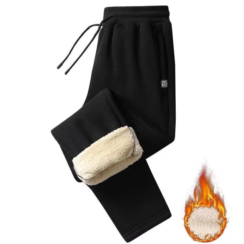 Extra Thick Lamb Velvet Men's Winter Fleece Lined Special Thick Cotton Trousers Autumn Winter Style Sport Sweatpants Casual P...
