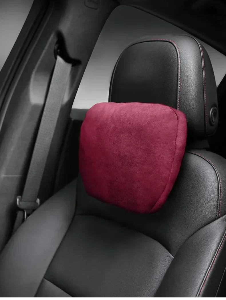Italy Suede Car Neck Rest Pillow For Audi A1 8X GB Seat Head Neck Support Cushion Auto Interior Accessories