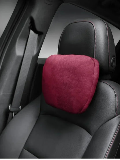 Italy Suede Car Neck Rest Pillow For Nissan Sentra Sylphy B17 B18 Seat Head Neck Support Cushion Auto Interior Accessories