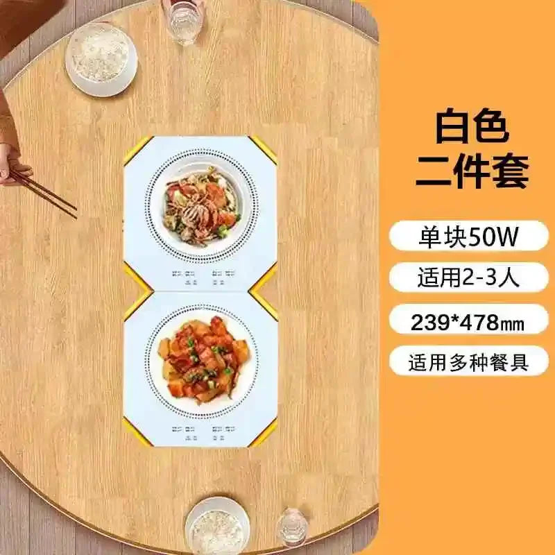 220V Electric Heating Board Home Appliance Splice Stackable Heat Preservation Automatic Thermostatic Desktop Warm Dishes Board