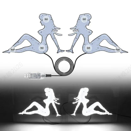 USB RGB Dynamic Big Devil Eyes Light for Cars Trucks, LED Window Screen Animation Sign Flexible Display Panel