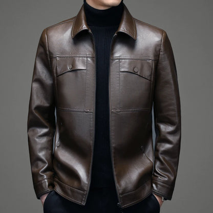 2022 winter Men's Jackets PU Faux Leather thicken Jacket Men Slim Fit Fashion Motorcycle Solid Overcoats Homme full size M-3XL