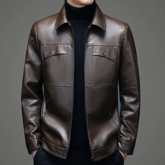 2022 winter Men's Jackets PU Faux Leather thicken Jacket Men Slim Fit Fashion Motorcycle Solid Overcoats Homme full size M-3XL