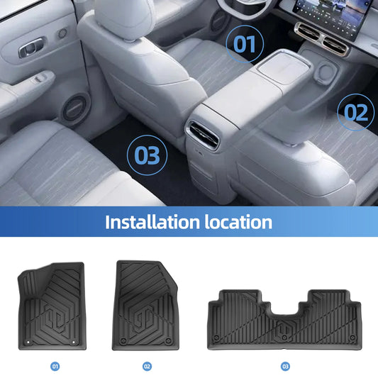 for Leapmotor B10 2025 2026 Car Floor Mats Cargo Liner Trunk Pad TPE 3D Foot Mat Left Hand Drive Waterproof All Weather BLACK