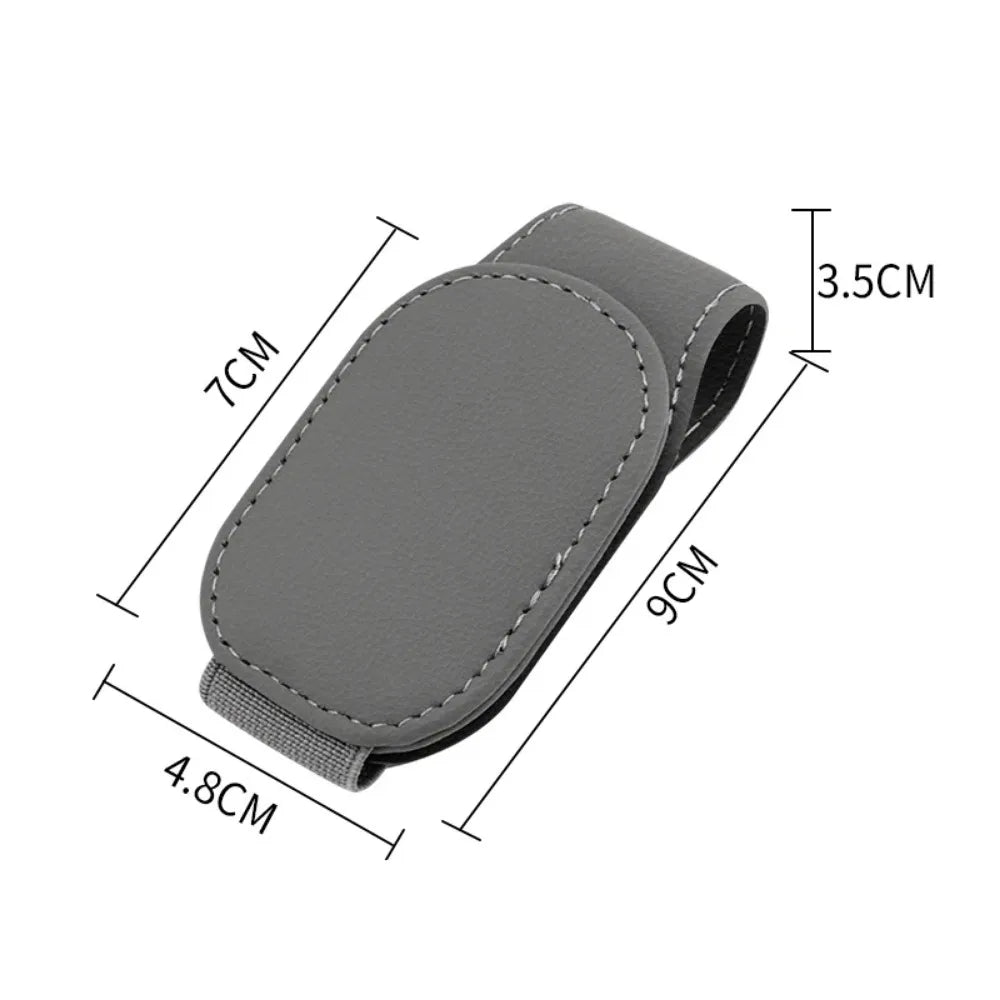 Magnetic Leather Eyeglass Hanger Clip Universal Car Sunglasses Holder Magnetic Eyeglass Hanger Clip For Cars Ticket Card Clip