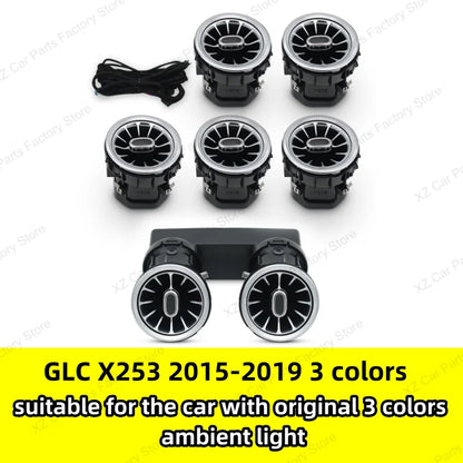 For Mercedes Benz C-class W205 Air Vent 3/64 Color Front and Rear Air Vent Ambient Light Turbine Nozzle Original APP Control