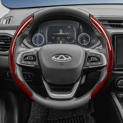 Suitable for Chery Carbon Fiber Texture Steering Wheel Cover with Segmented Quick-Release Design, Durable, for Models Such as Tiggo 2 3 4 7 8 9 Pro Max Csh Arrizo 6 Cross C5 J6 E5 Omoda 5 Gt Eq7