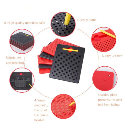 Magnetic Drawing Board Magnetized Board For Children Travel Activities Montessori Education Toy Magnet Ball Pad Magnetic Stylus