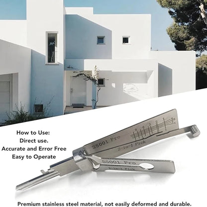 Stainless Steel Key Decoder 2 In 1 Precision Hook & Pick Set Lock Decoder O-ring Pickup Kit Maintenance Repair Hand Tools
