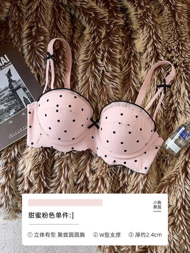 YUQI Elegant Lace Bra Set 2026 - Push Up Half Cup for Small Chest, Support & Anti Sagging, Sexy Back Design | Lingerie S-XL Suit