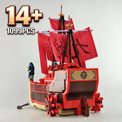 Pirates of Nine Snakes Perfume 1099pcs Yuda Female Emperor Red Sea Boat Ship SY 6296 Building Blocks toys Compatible With Model