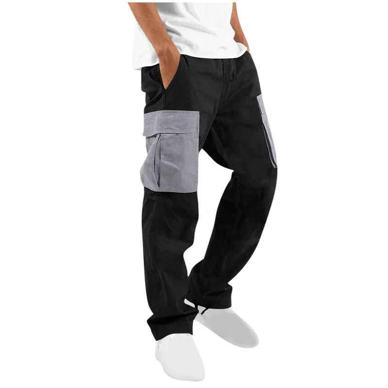 2026 spring autumn Men Multi-Pocket Cargo Trouser men Sports Casual straight pants Drawstring sweatpants Comfortable Cargo pants