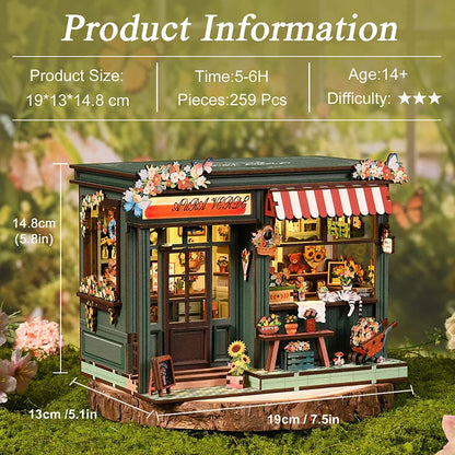 AW03-003 Creative handmade DIY small Xinye flower house mini building model DIY three-dimensional wooden house